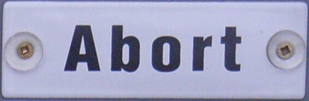 Abort Emaille, 12,5 x 4 cm