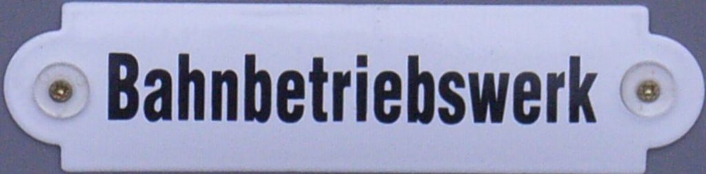 Bahnbetriebswerk, 20 x 5 cm Emaille, 20 x 5 cm