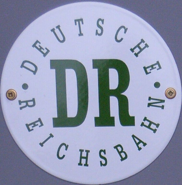 Deutsche Reichsbahn, grün weiß Emaille, D=15 cm