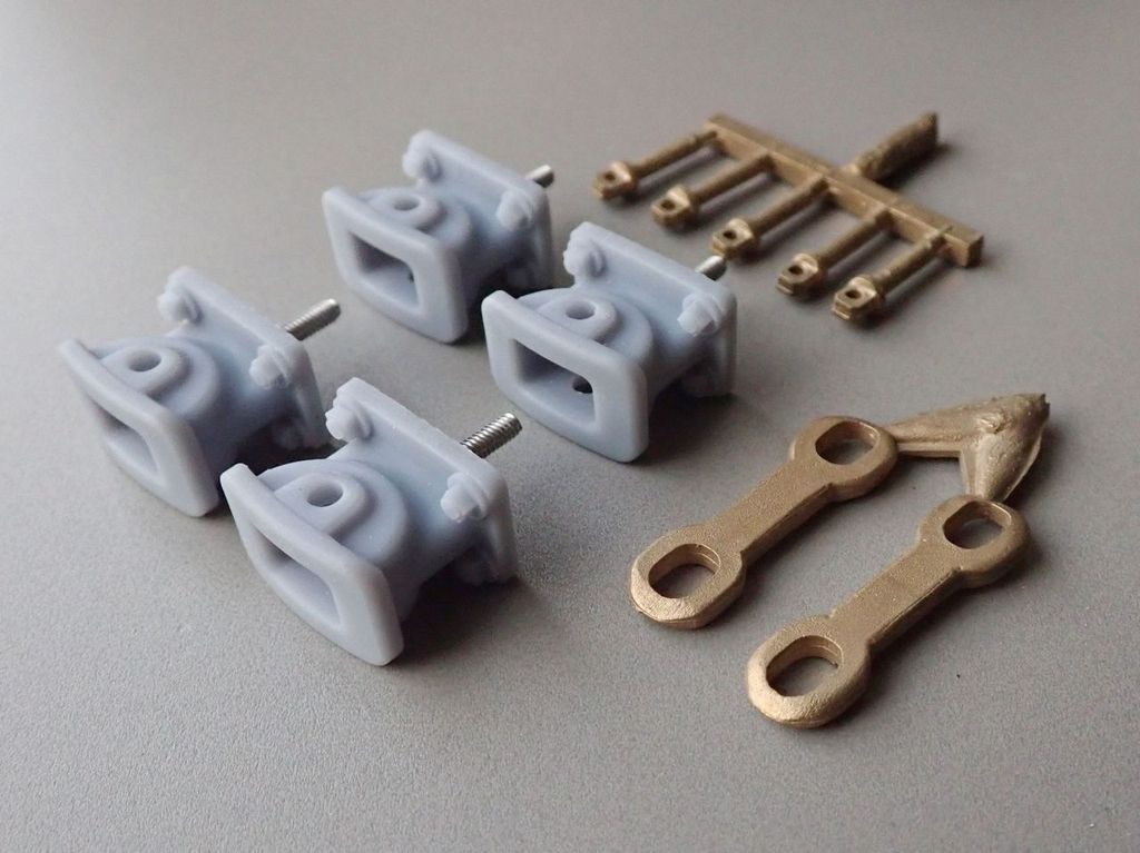 Link & Pin Kupplung Set 3D-Druck und Messingfeinguss