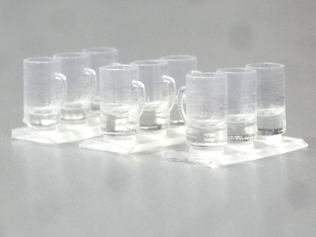 Bierkrüge 9 Stk., Höhe 10 mm, 3D-Druck