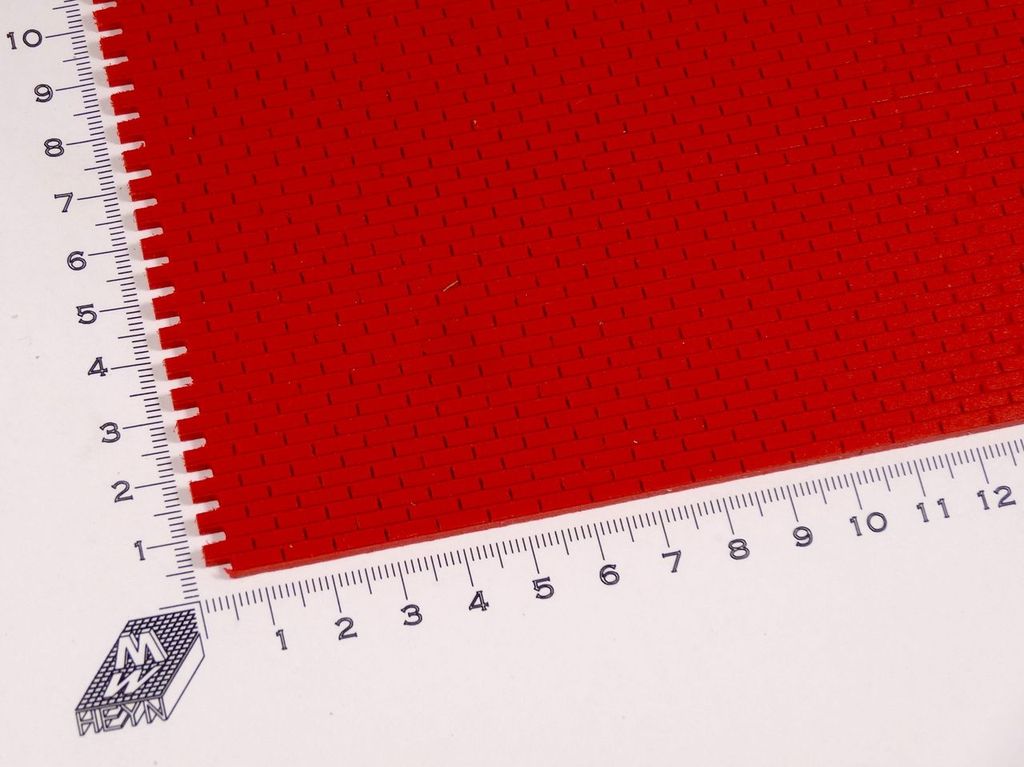 Bauplatte Ziegel 1:32 Läuferverband ca. 500 x 300 x 3 mm, PVC-Hartschaum