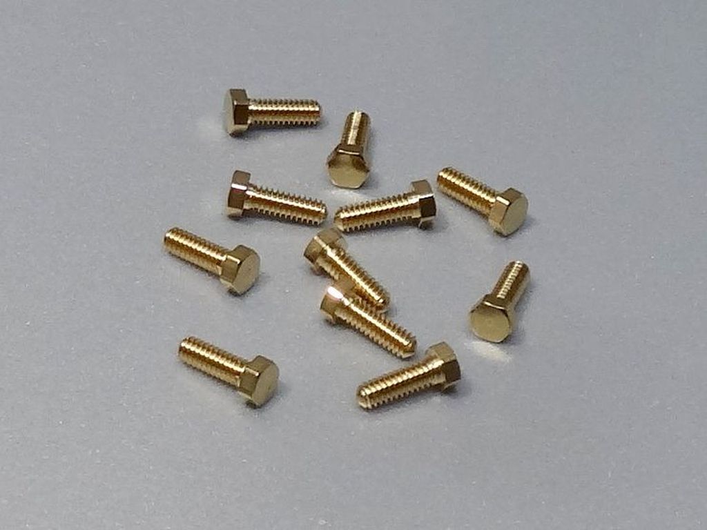 Messingschrauben M2x6, SW 3 10 Stk. Schlüsselweite 3 mm