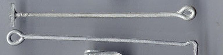 Schürhaken und Rakel je 1 Stück, Länge 64mm