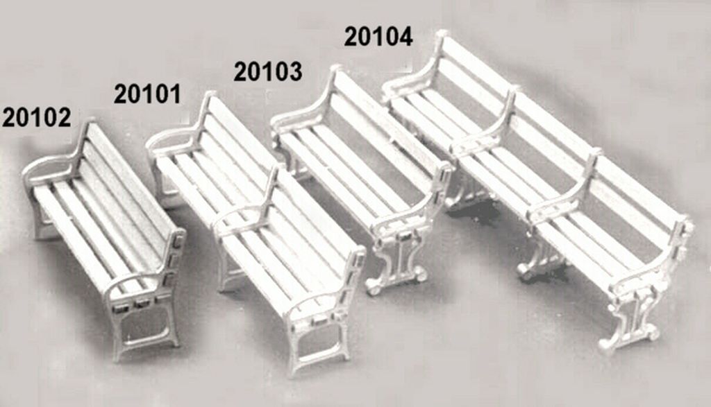 Sitzbank, 2 Stück Bausatz ca. 55 x 18 x 31 mm, Sitzhöhe 15 mm