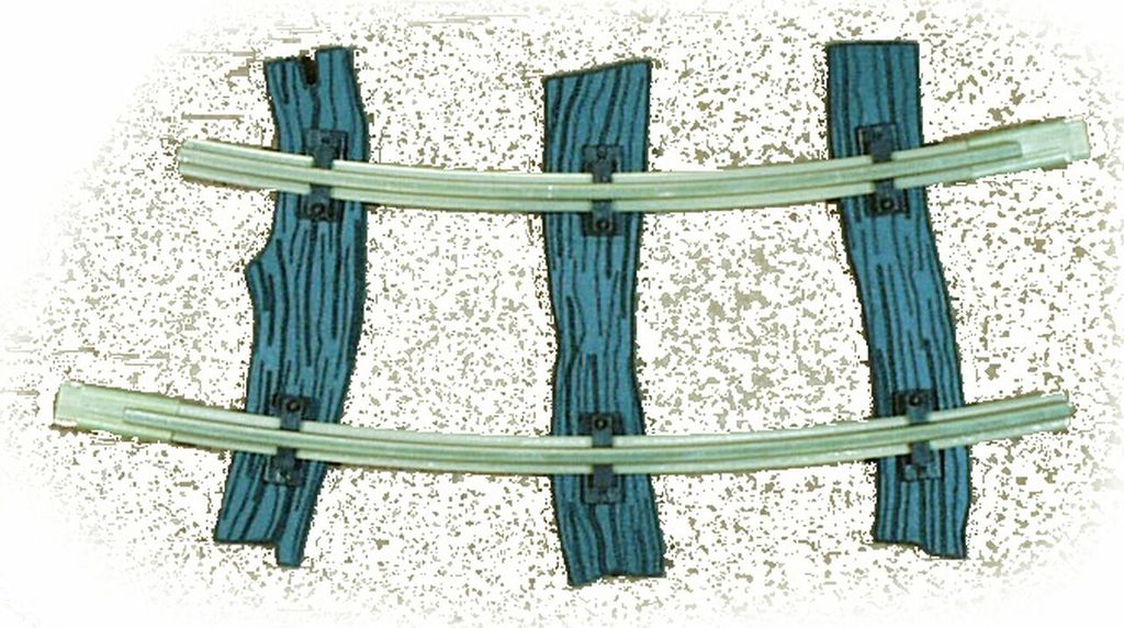 Feldbahngleis Bogen 22,5°, R0 Achsradius 422mm