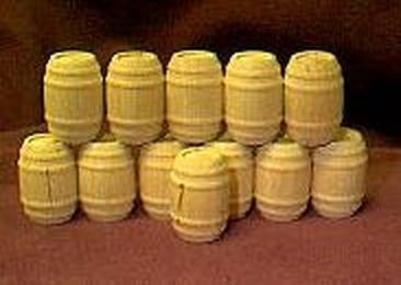 Holzfässer, klein 22 x 15 mm, 12 Stück 12 Stück, 22 x 15 mm