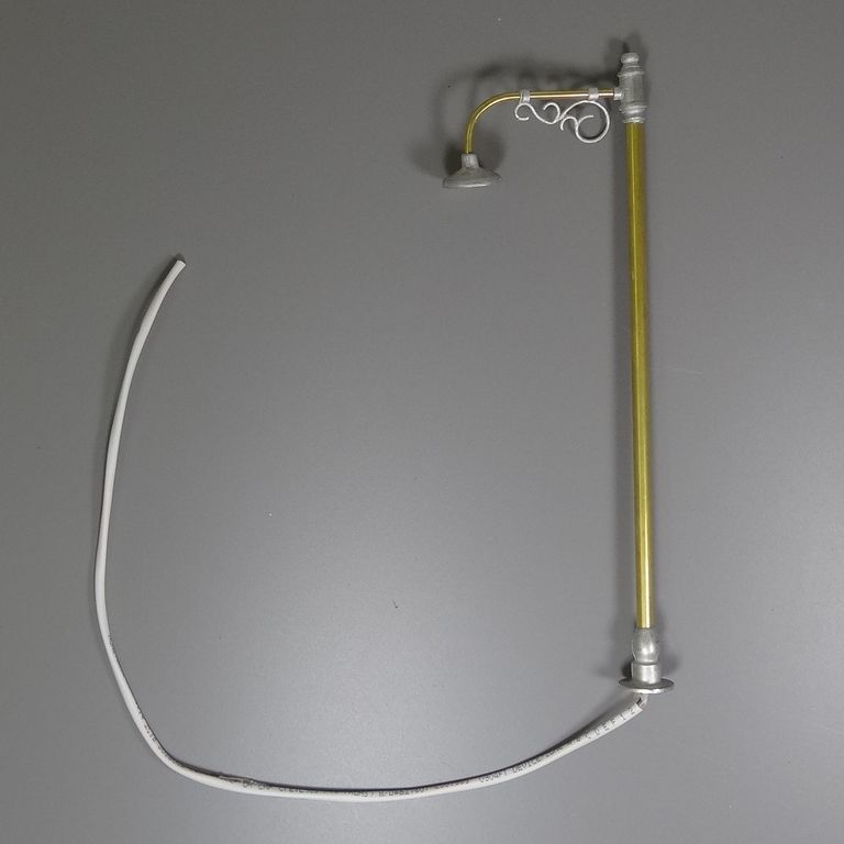 Straßenlaterne verziert, Einzelarm Höhe 245 mm, Ausleger 80 mm