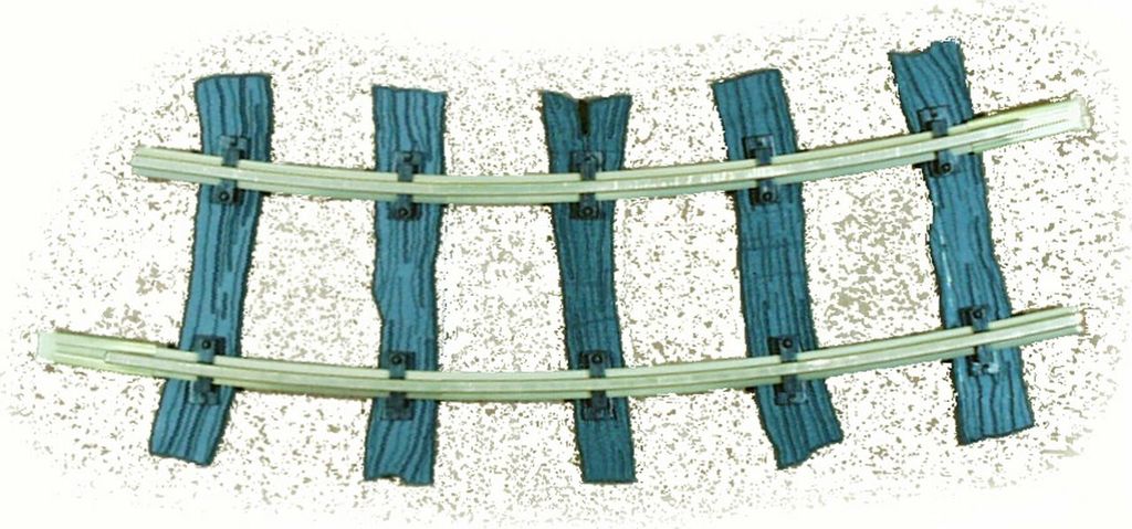 Feldbahngleis Bogen 22,5°, R1 Achsradius 600mm