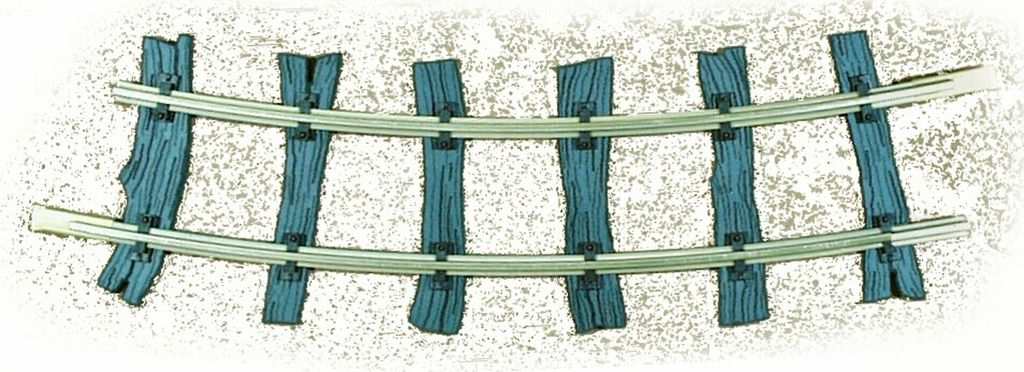 Feldbahngleis Bogen 22,5°, R2 Achsradius 778mm