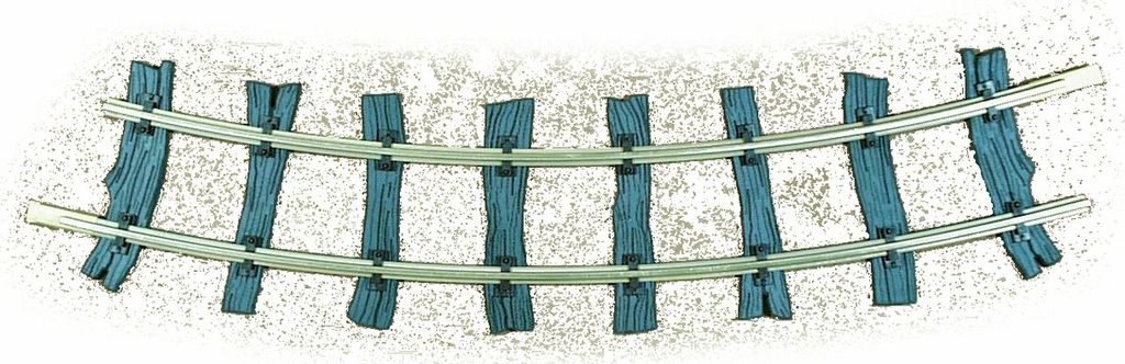 Meterspurgleis Bogen 30°, R2.5 Achsradius 956mm