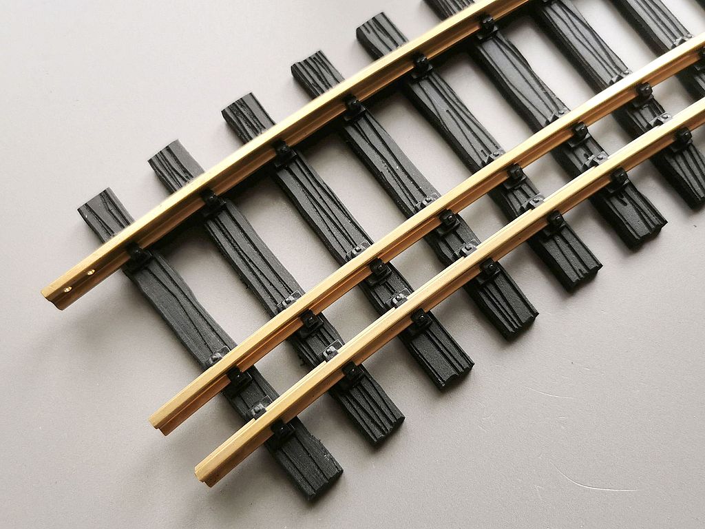 Dreischienengleis Bogen 7,5°, Radius 3000mm Schmalspur außen