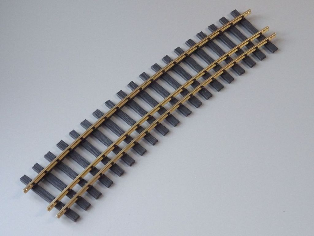 Dreischienengleis Bogen 15°, Radius 2000mm Schmalspur außen