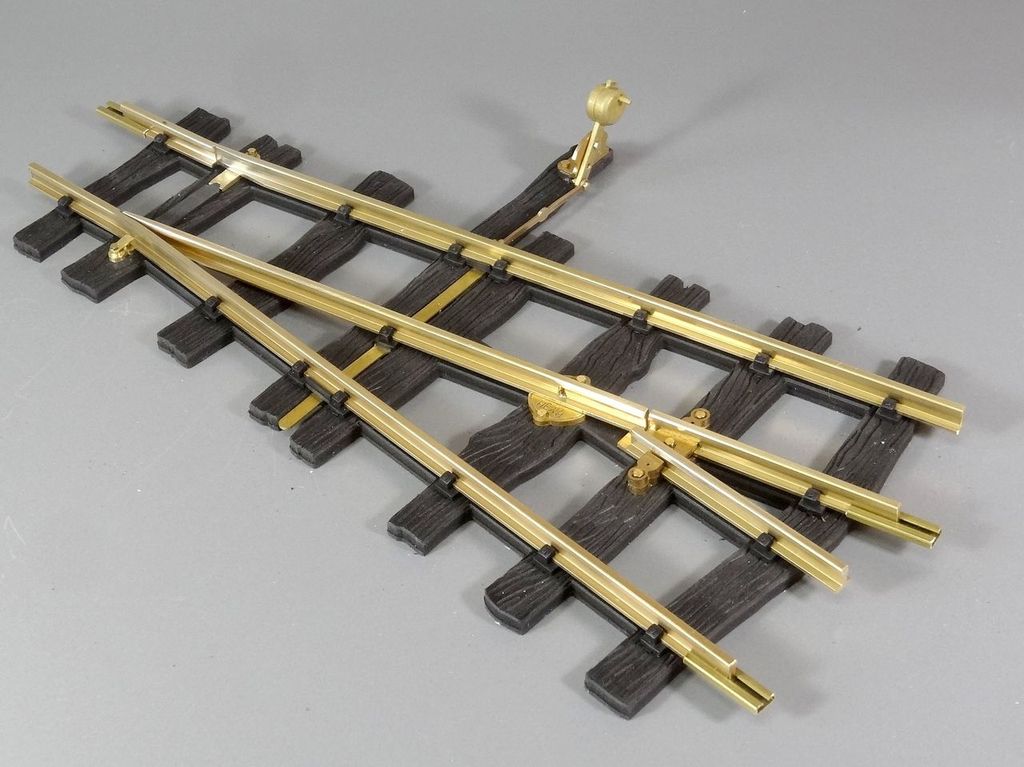 Einzungenweiche 2 x 7,5 °, Hebel links, Länge 350 mm