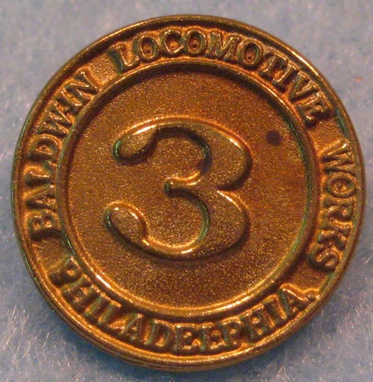 Frontnummernplatte Nr.3 mit Baldwin-Signum D = 16mm