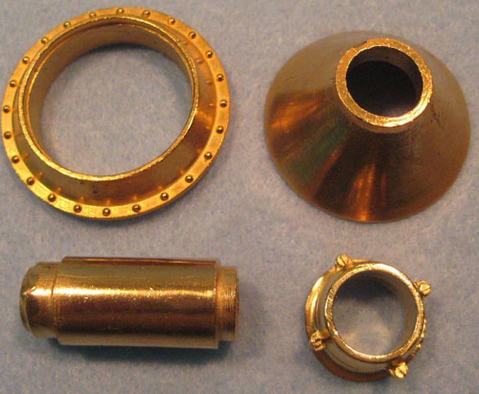 Lokschornstein mit Sattel Typ Diamond Kobel D = 44 mm, Höhe 63 mm, Fuß D = 15,5 mm