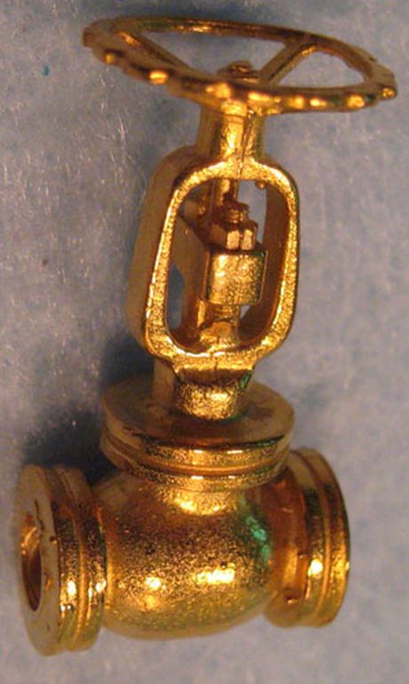 Durchgangsventil, groß Länge 14,5 mm, Höhe 29 mm, D = 9 mm