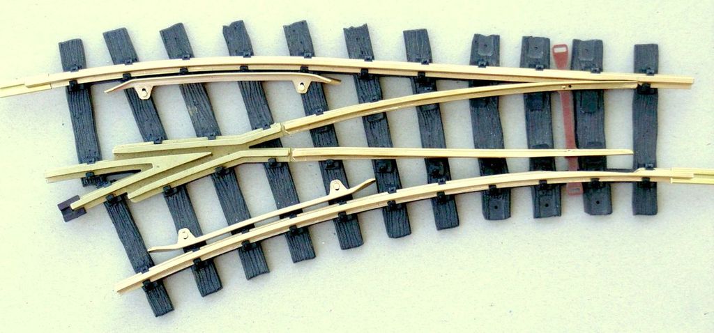 Bogenweiche R1-R1, 30° und 15° links, Fertigmodell
