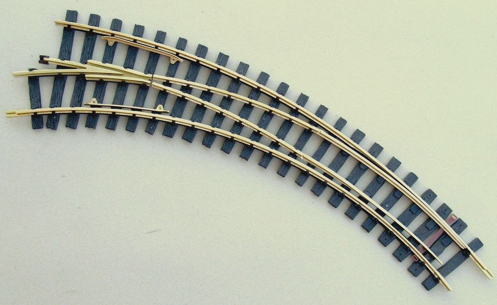 Bogenweiche R1-R2, 60° und 45° links, Bausatz