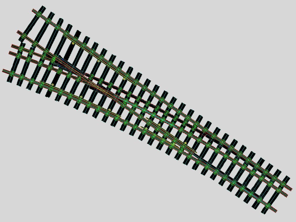 Regelspurweiche R 3m, 15° links Schmalspur Bogen innen, Bausatz
