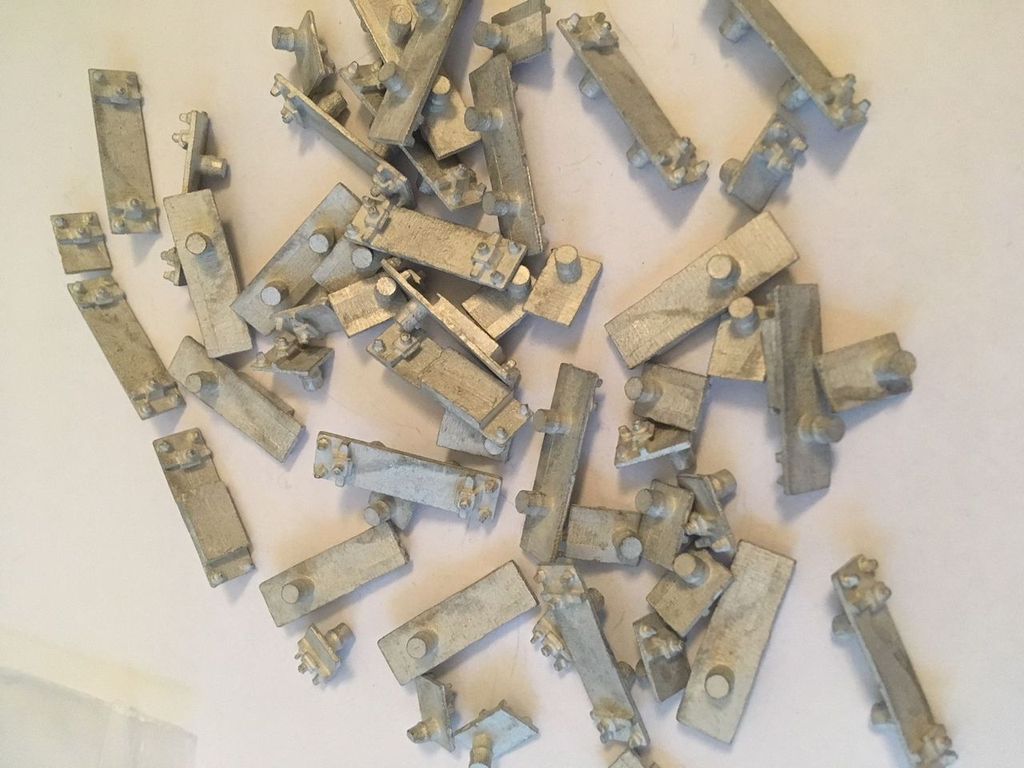 Gleiterplatten Code 250 Weiche, Metall, 20 Stk. Weissmetall