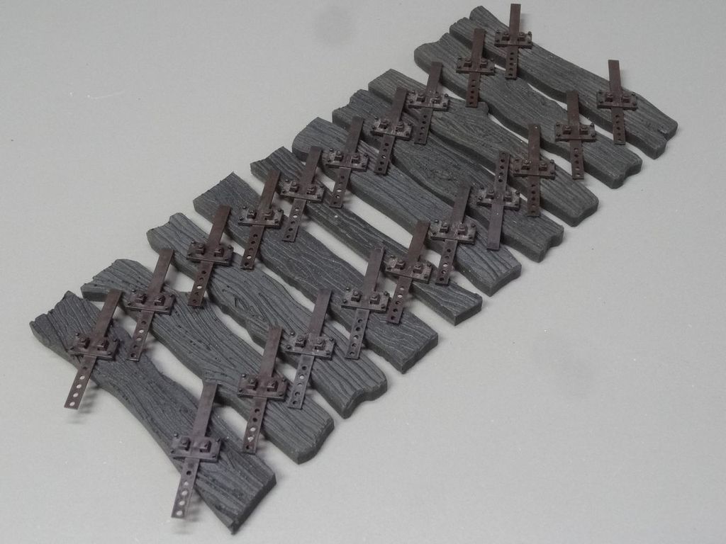 Holzschwellen Feldbahn 45 mm, Code 250, 50 Stück ca. 98 x 20 x 6 mm