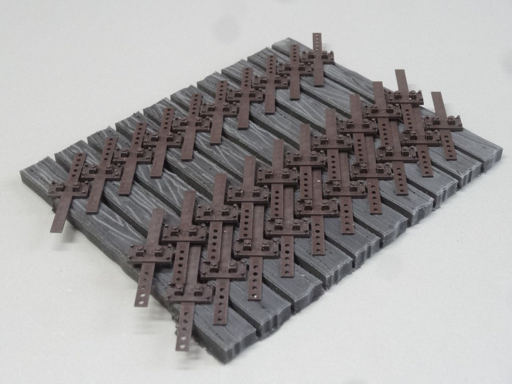 Holzschwellen Dreischienengleis 45/64 mm, Code 250, 50 Stück 115 x 13 x 6 mm