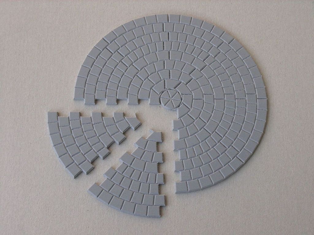 Pflasterkreis 8x45°, 3mm, D=153 mm , wetterfest